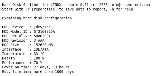 Hard Disk Sentinel versi Linux