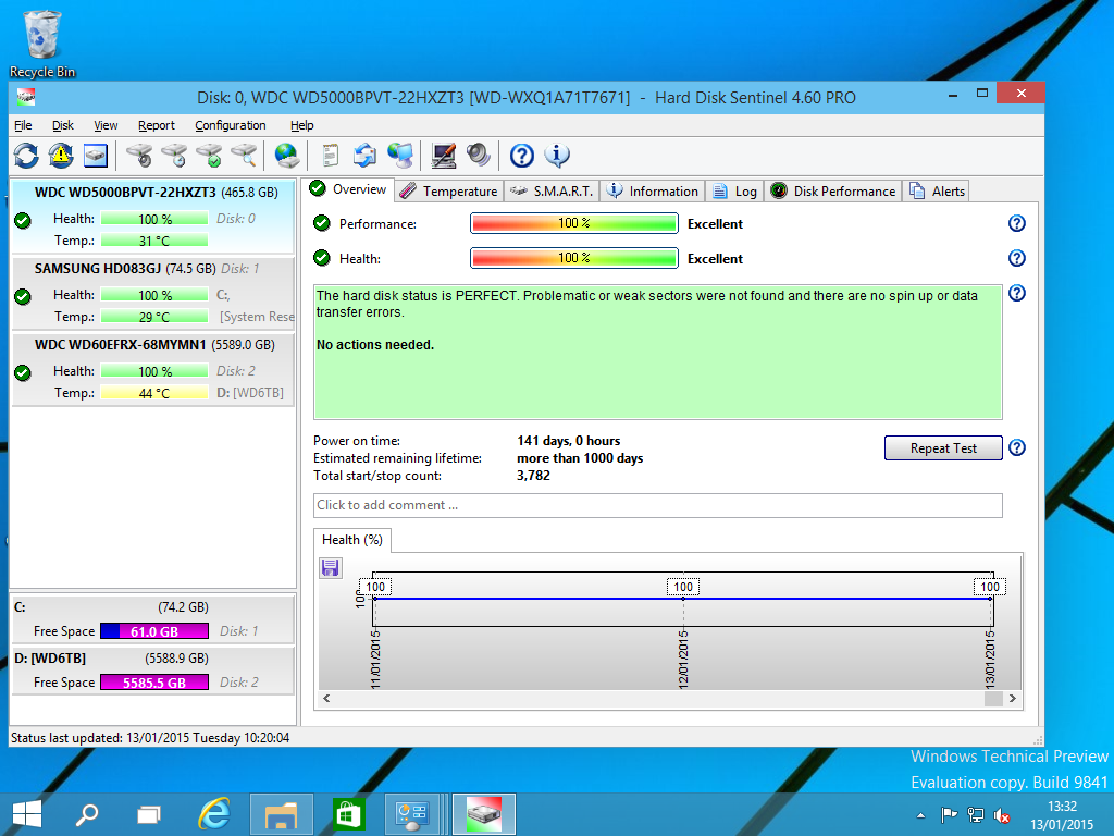 Hard Disk Sentinel screen shot