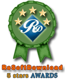 5 stars award from www.rosoftdownload.com