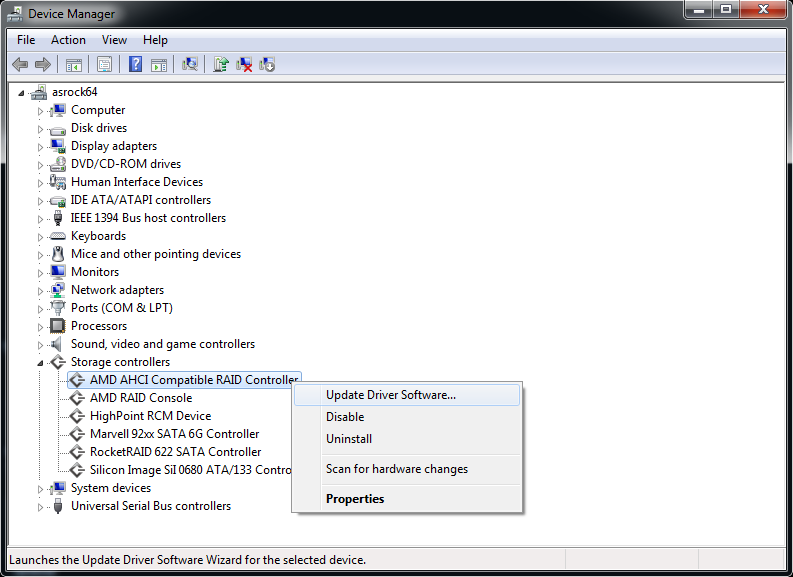 updated amd sata controller driver windows 7 64 bit