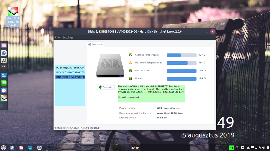 Hard Disk Sentinel Linux GUI Ubuntu