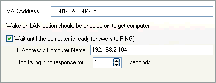 Power on remote computers on network