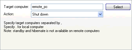 Power off remote computer on network
