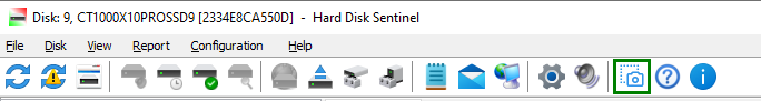 Save screenshot button in Hard Disk Sentinel