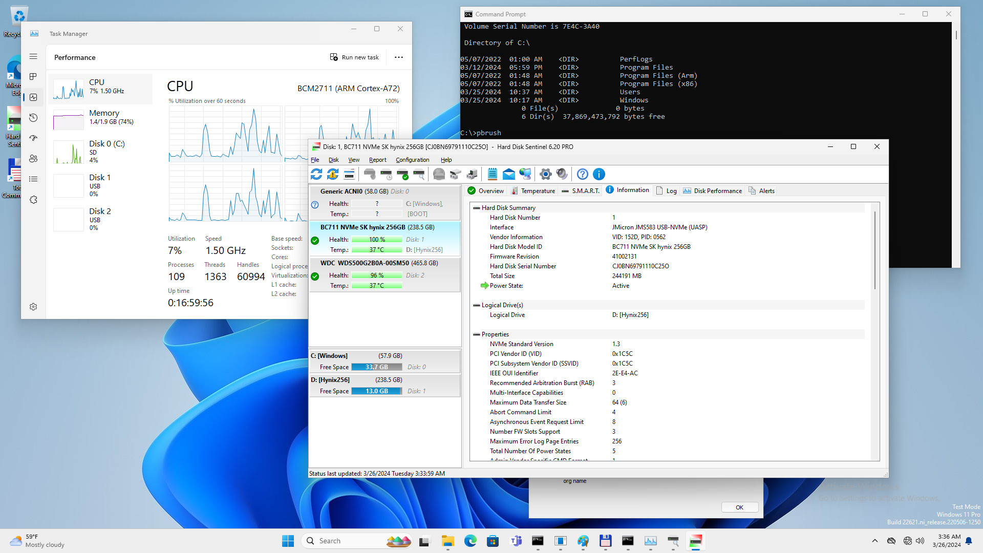 Windows arm install hard disk monitoring