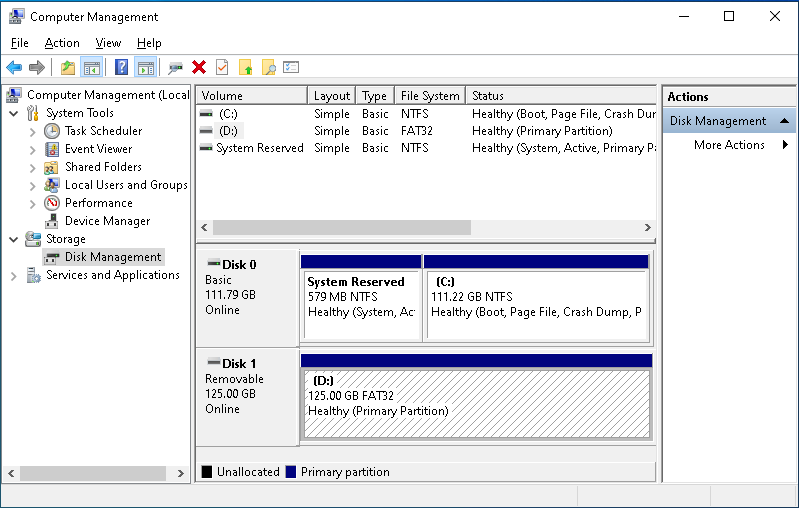 Fake pendrive appears with high capacity in Windows Disk Management